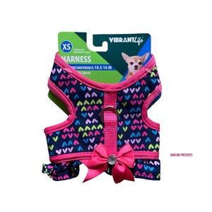 Vibrant Life Bow Harness Dog Color Pink Size XS